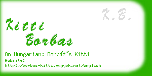 kitti borbas business card